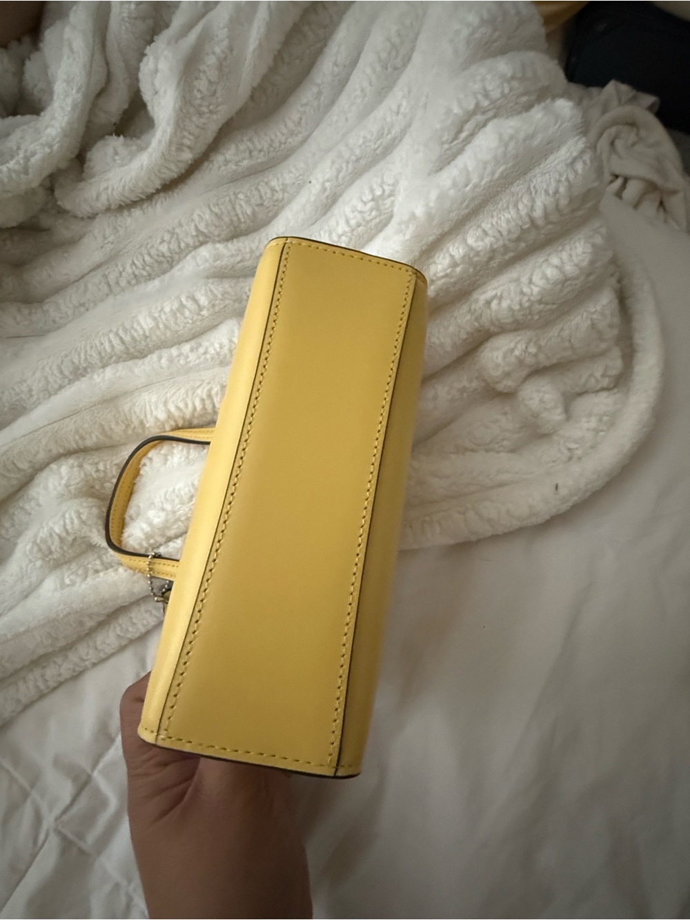 Coach Yellow Leather Mini Tote with Signature 'C' - Picture 8 of 10